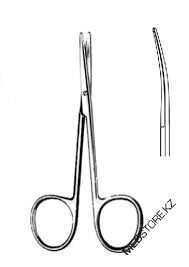 Ножницы тупоконечные вертикально изогнутые глазные 113 мм 10.0329.11 от компании Medical Store - фото 1