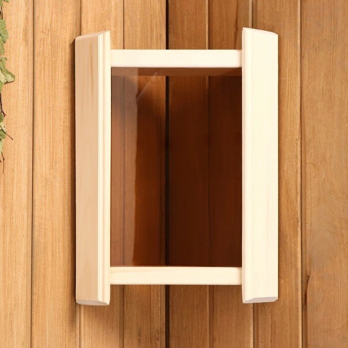 Абажур деревянный угловой, темное стекло от компании Интернет-магазин "Flap" - фото 1