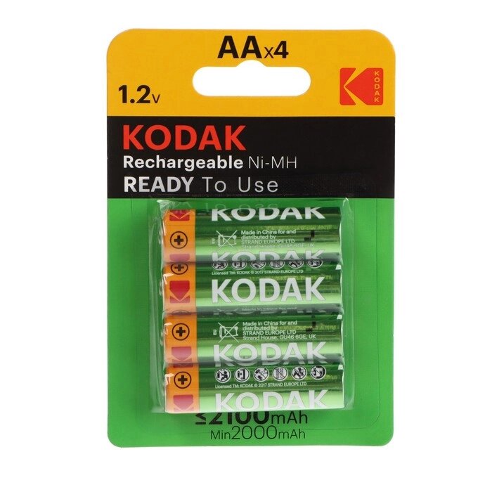 Аккумулятор Kodak, Ni-Mh, AA, HR6-4BL, 2100 мАч, блистер, 4 шт. от компании Интернет-магазин "Flap" - фото 1