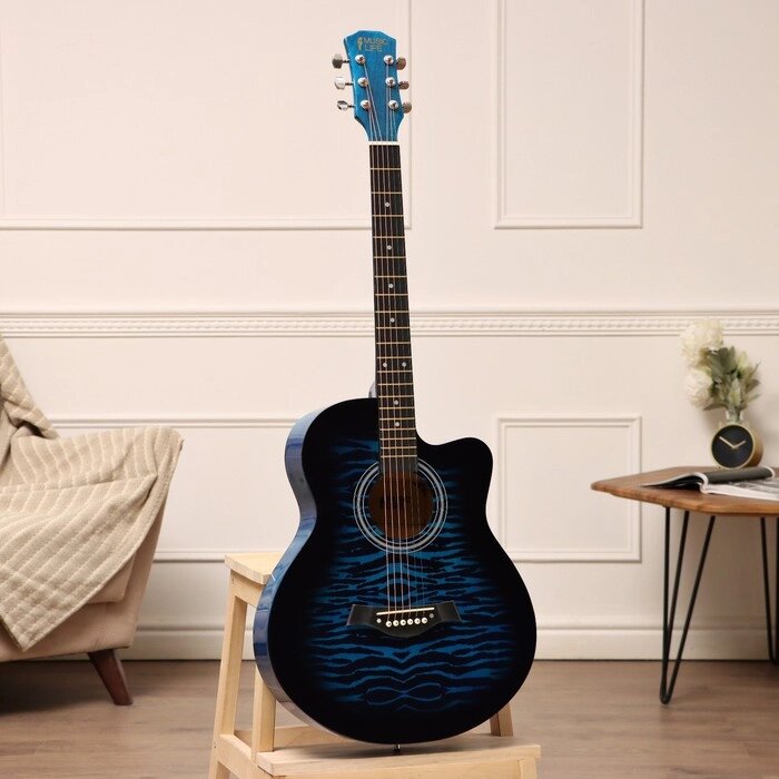 Акустическая гитара Music Life QD-H40Q-hw, синий от компании Интернет-магазин "Flap" - фото 1