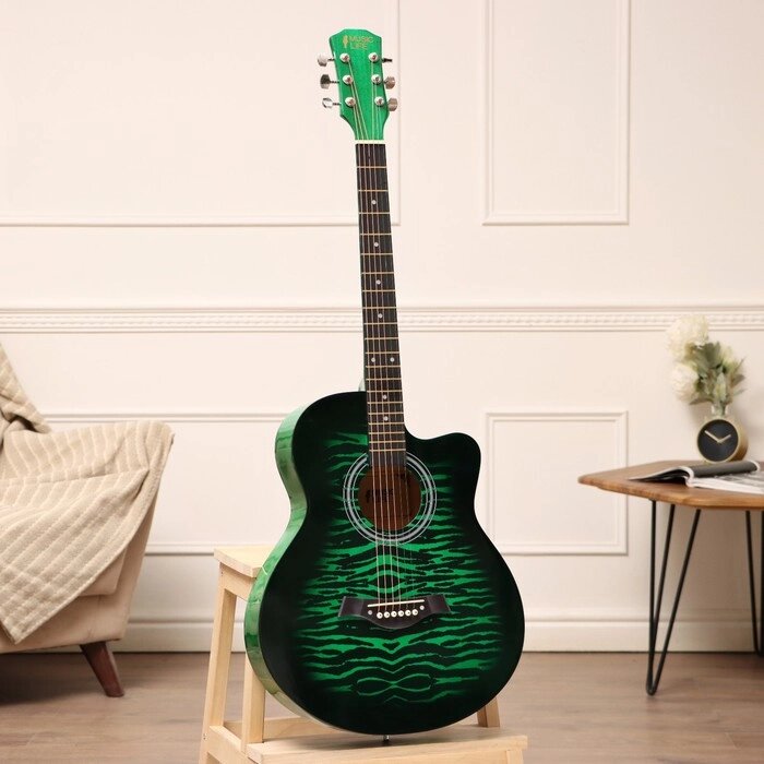 Акустическая гитара Music Life QD-H40Q-hw, зеленый от компании Интернет-магазин "Flap" - фото 1