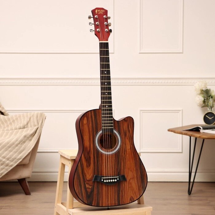 Акустическая гитара Music Life SD-H38Q, коричневая от компании Интернет-магазин "Flap" - фото 1