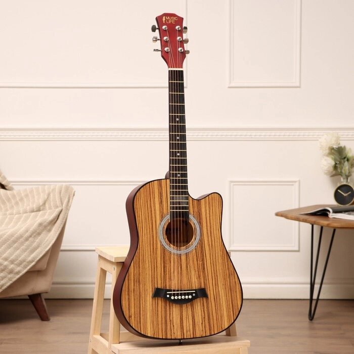 Акустическая гитара Music Life SD-H38Q, светло-коричневая от компании Интернет-магазин "Flap" - фото 1
