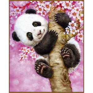 Алмазная мозаика 'Весёлая панда'21 цвет