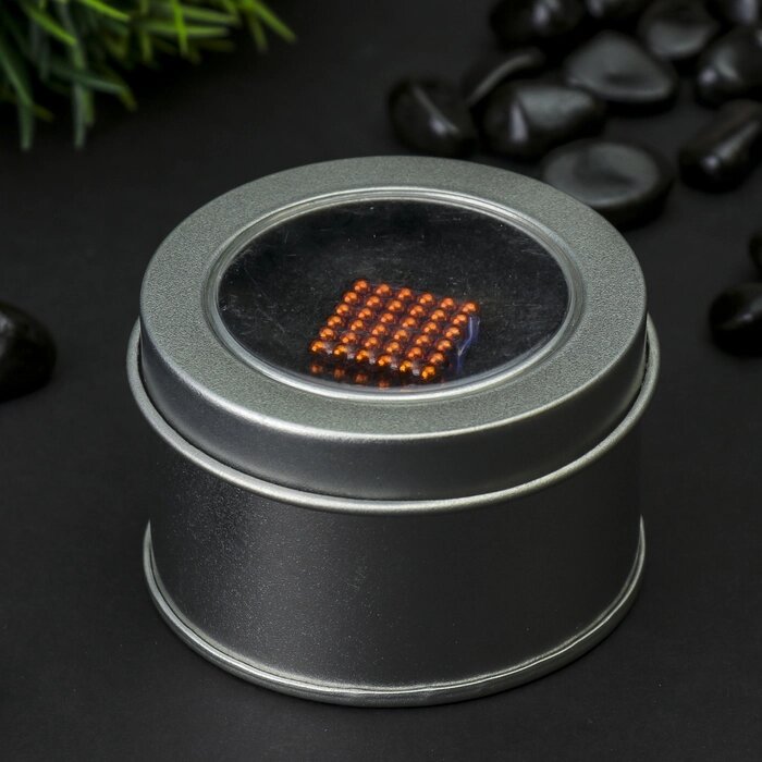 Антистресс магнит 'Неокуб' 216 шариков d0,3 см (оранжевый) 1.8х1.8 см от компании Интернет-магазин "Flap" - фото 1