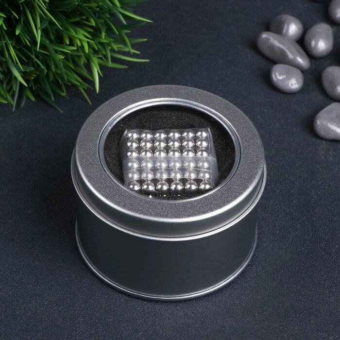 Антистресс магнит 'Неокуб' 216 шариков d0,5 см (серебро) от компании Интернет-магазин "Flap" - фото 1