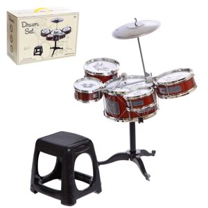 Барабанная установка 'Рок'5 барабанов, тарелка, палочки, стульчик
