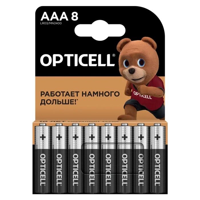 Батарейка алкалиновая OPTICELL, AAA, LR03-8BL, 1.5В, блистер, 8 шт от компании Интернет-магазин "Flap" - фото 1