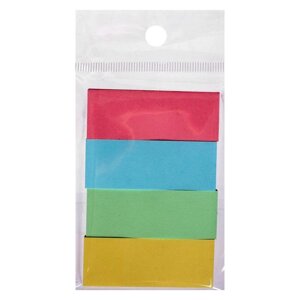 Блок-закладка с липким краем 12 мм х 50 мм, бумажные, 4 цвета по 80 листов, пастель
