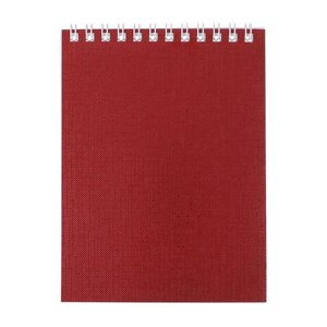 Блокнот А6, 40 листов на гребне METALLIC 'Красный'обложка бумвинил, блок офсет