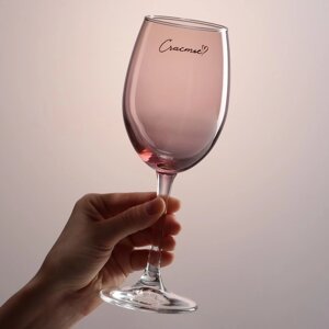 Бокал для вина 'Счастье'360 мл, розовый