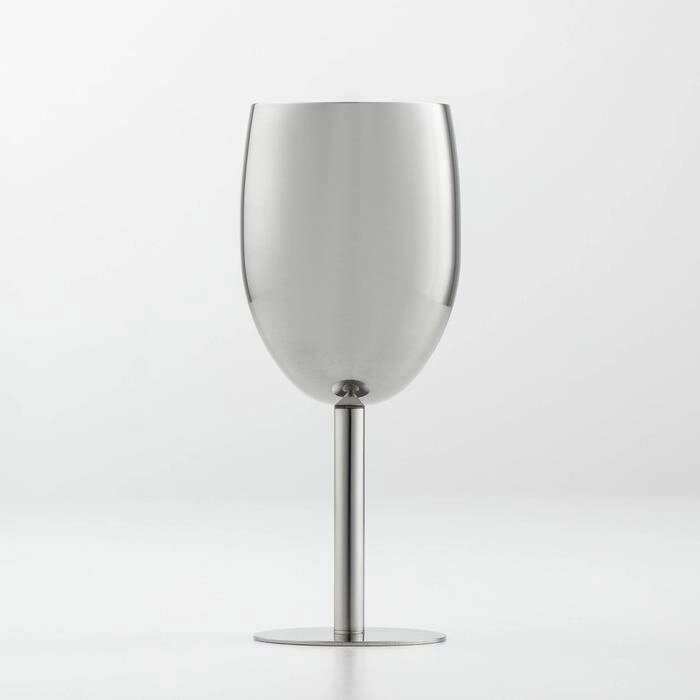 Бокал винный из нержавеющей стали для коктейлей, 17x7 см, цвет хромированный от компании Интернет-магазин "Flap" - фото 1