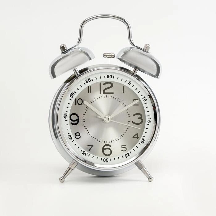 Будильник 'Форган', дискретный ход, 17 х 11 см, серебро от компании Интернет-магазин "Flap" - фото 1