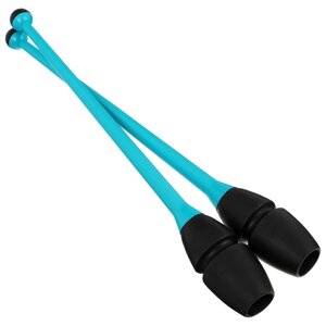 Булавы для художественной гимнастики вставляющиеся INDIGO, 41 см, цвет голубой/чёрный