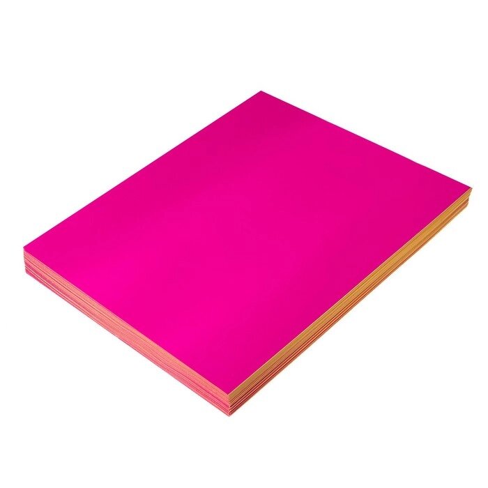 Бумага А4, 100 листов, 80 г/м, самоклеящаяся, флуоресцентный, ярко-розовая от компании Интернет-магазин "Flap" - фото 1