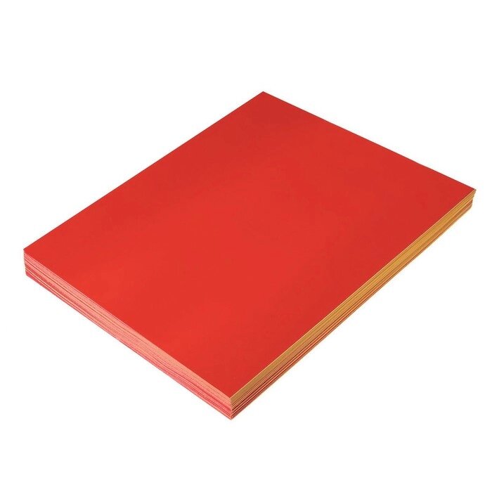 Бумага А4, 100 листов, 80 г/м2, самоклеящаяся, флуоресцентная, красная от компании Интернет-магазин "Flap" - фото 1