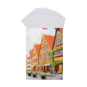 Бумага для акварели А4, 10 листов, блок 180 г/м, ErichKrause 'Promenade'100 белизна, в картонной папке
