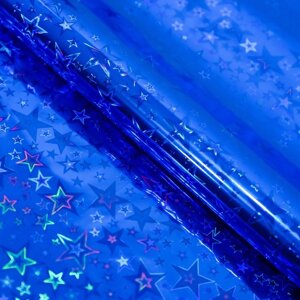 Бумага голографическая 'Звездопад'цвет синий, 70 х 100 см (комплект из 20 шт.)