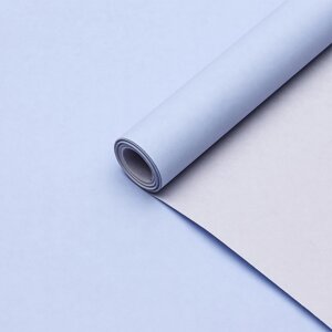Бумага упаковочная крафт, двухсторонняя, пастельно-серый, голубой, 0,68 х 10 м, 70 гр/м