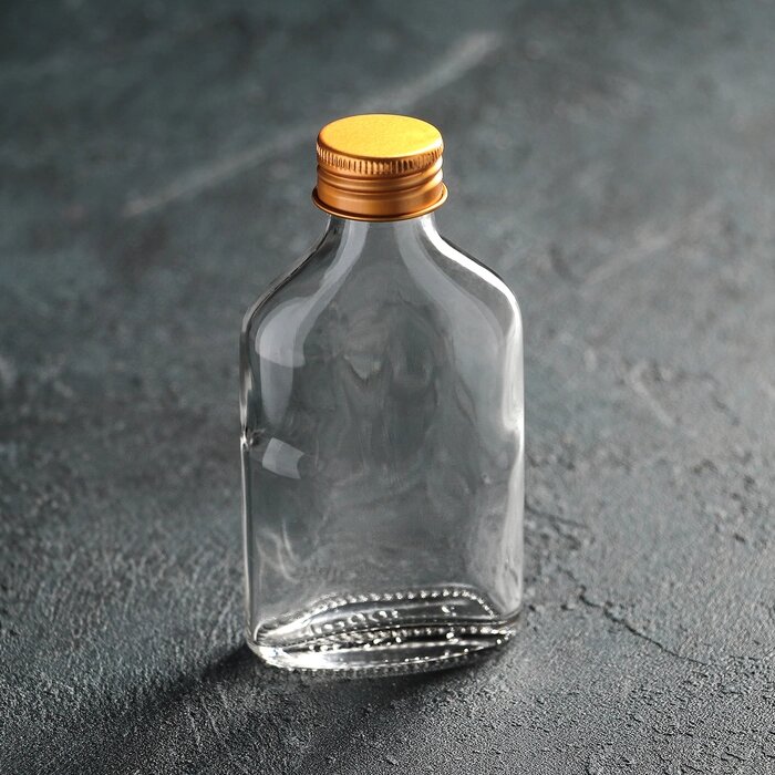 Бутыль стеклянная для соусов и масла с металлической крышкой, 100 мл, 6,5x3x12,5 см от компании Интернет-магазин "Flap" - фото 1