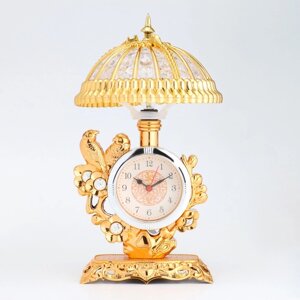Часы - будильник 'Каминные. Попугаи'с подсветкой - ночником, дискретный ход, 16 х 31 см