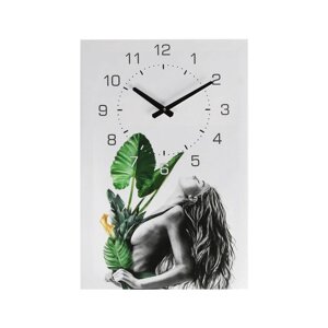 Часы-картина настенные 'Девушка'плавный ход, 40 х 60 см