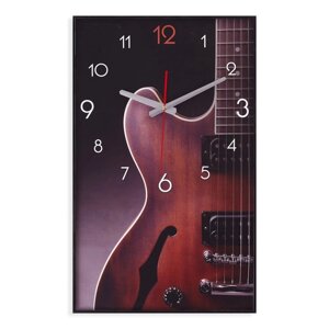 Часы-картина настенные, интерьерные 'Гитара'плавный ход, 57 х 35 см
