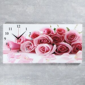 Часы-картина настенные, серия Цветы, Нежные розы'40 х 76 см
