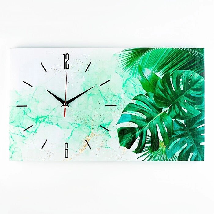 Часы-картина настенные, серия Интерьер, 'Листья', плавный ход, 35 х 60 см от компании Интернет-магазин "Flap" - фото 1