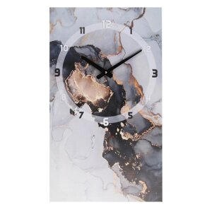 Часы-картина настенные, серия Интерьер, Мрамор'плавный ход, 35 х 60 см
