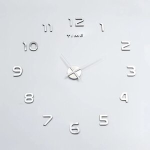 Часы-наклейка, серия DIY, Акстелл'плавный ход, d-70 см, 1 АА, серебро