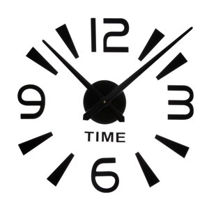 Часы-наклейка, серия DIY, Кавалье'плавный ход, d-120 см, 1 АА, черные
