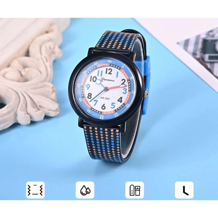 Часы наручные детские, d-3.7 см, ремешок силикон l-20 см, 3 АТМ от компании Интернет-магазин "Flap" - фото 1