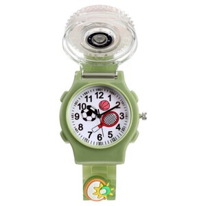 Часы наручные детские, Спорт'd-3,5 см, ремешок силикон l-21,5 см, с подсветкой