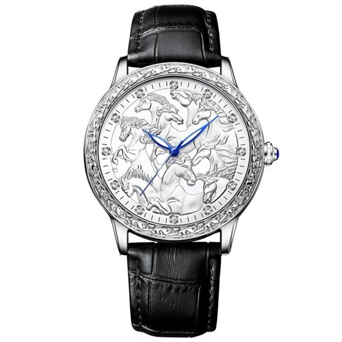 Часы наручные мужские 'Кони'd-4.4 см, серебро