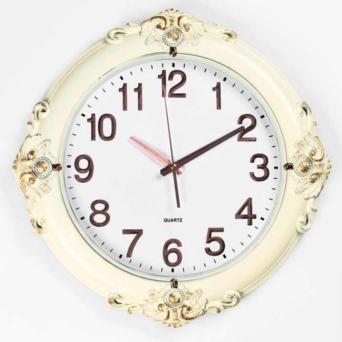 Часы настенные 'Грация', d-43 см, дискретный ход от компании Интернет-магазин "Flap" - фото 1