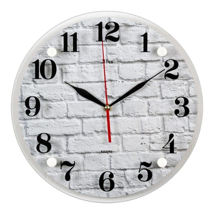 Часы настенные, интерьерные 'Кирпичи', d-30 см, бесшумные от компании Интернет-магазин "Flap" - фото 1