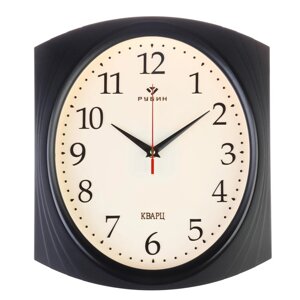 Часы настенные, интерьерные 'Классика' 28 х 31.5 см, бесшумные, корпус черный