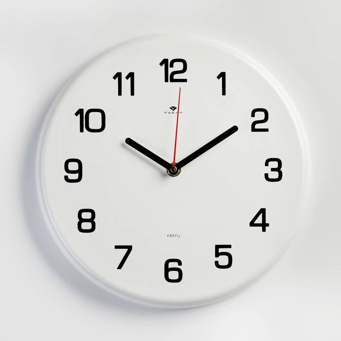 Часы настенные, интерьерные 'Классика', d-27 см, бесшумные, белые от компании Интернет-магазин "Flap" - фото 1