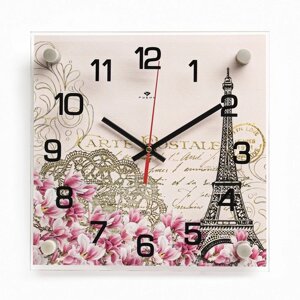 Часы настенные, интерьерные 'Париж'бесшумные, 25 х 25 см