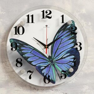 Часы настенные, интерьерные Животный мир, Бабочка'd-21 см, бесшумные