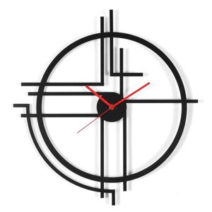 Часы настенные из металла 'Прямые линии'плавный ход, 40 х 40 см