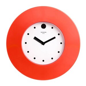 Часы настенные круглые 'Классика'широкий красный обод, 37х37 см