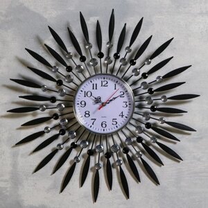 Часы настенные, серия Ажур, Лучи-Перья'плавный ход, d-50 см, циферблат 14.5 см