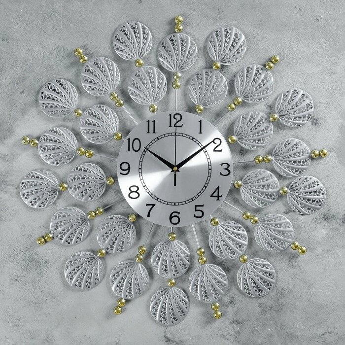 Часы настенные, серия Ажур, 'Ракушки', d-59 см, циферблат 22 см от компании Интернет-магазин "Flap" - фото 1