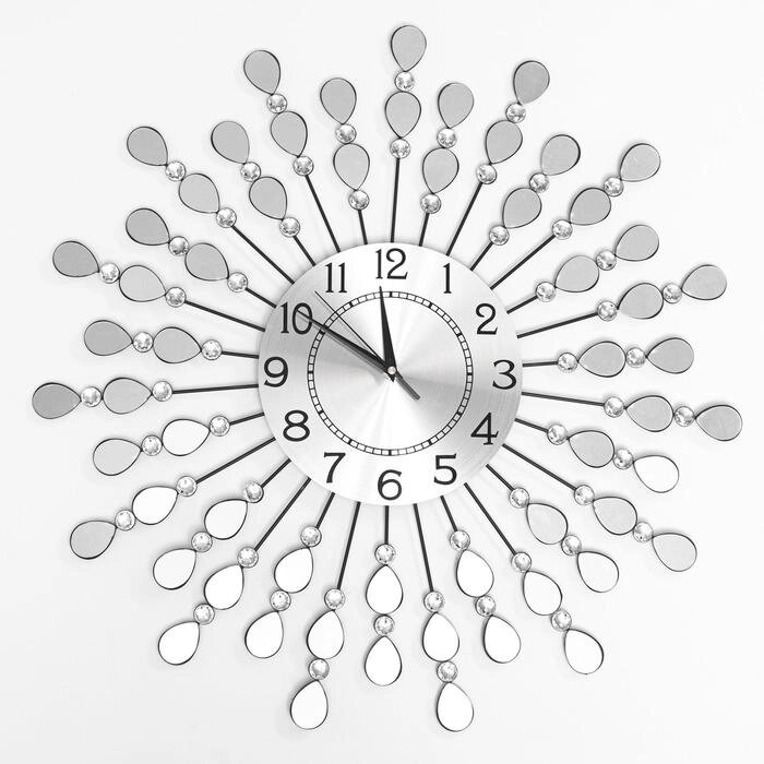 Часы настенные, серия Ажур, 'Зеркальные лепестки', плавный ход, d-59 см, циферблат 22 см от компании Интернет-магазин "Flap" - фото 1