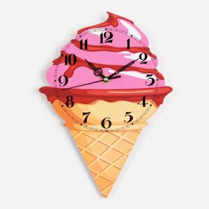 Часы настенные, серия детские, Мороженое-рожок'дискретный ход, 32 х 23 см