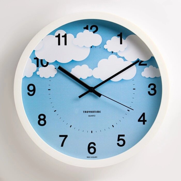 Часы настенные, серия Детские, 'Облака', плавный ход, d-30.5 см от компании Интернет-магазин "Flap" - фото 1
