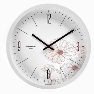Часы настенные, серия Интерьер, Цветы'плавный ход, d-30.5 см