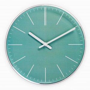 Часы настенные, серия Интерьер, плавный ход, d-30 см, зеленые